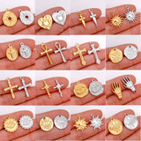 3pcs Stainless Steel Silver Cross Charms Pendant DIY Jewelry Making