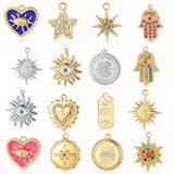 3pcs/Lot Evil Eye Sun Moon Hamsa Hand Zircon Necklace Pendant