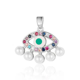 3pcs Sunflower Hamsa Hand Devil Eye Zircon Pendant Copper CZ Charms DIY Jewelry