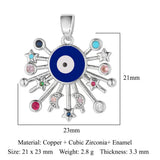 3pcs Sunflower Hamsa Hand Devil Eye Zircon Pendant Copper CZ Charms DIY Jewelry