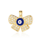 3pcs Sunflower Hamsa Hand Devil Eye Zircon Pendant Copper CZ Charms DIY Jewelry