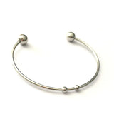 3pcs Stainless Steel Ball End Open Bracelet Wire Cuff Bangle DIY Jewelry