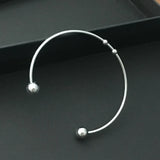 3pcs Stainless Steel Ball End Open Bracelet Wire Cuff Bangle DIY Jewelry