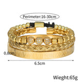 Micro Pave CZ Round Beads Charm Bracelets Stainless Steel Braiding Bangles
