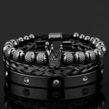 Roman Lion Head Charm Bracelet Stainless Steel Pulseiras Men