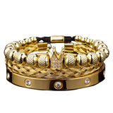 Roman Lion Head Charm Bracelet Stainless Steel Pulseiras Men