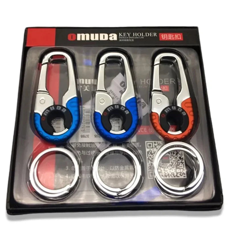 3pcs Man's Stainless Steel Keychain Carabiner Double Ring Fishing Hook