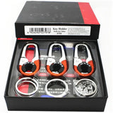 3pcs Man's Stainless Steel Keychain Carabiner Double Ring Fishing Hook