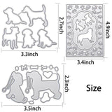 3pcs Dog Bone Dog Paw Metal Frame Cutting Dies Embossing Stencil DIY