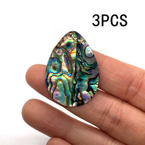 3pcs Natural Abalone Shell Pendant Multi-Shaped Rainbow Abalone Shell Bead