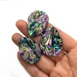 3pcs Natural Abalone Shell Pendant Multi-Shaped Rainbow Abalone Shell Bead