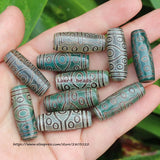 3pcs Natural Agate 28-30mm Green Tibet Dzi Agate