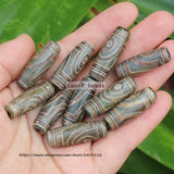 3pcs Natural Agate 28-30mm Green Tibet Dzi Agate