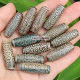 3pcs Natural Agate 28-30mm Green Tibet Dzi Agate