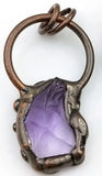 3pcs Natural Amethyst Tanned Pendant Healing Stone Necklace