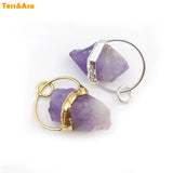 3pcs Natural Amethyst Raw Gemstone Pendant Healing Stone Necklace