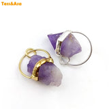 3pcs Natural Amethyst Raw Gemstone Pendant Healing Stone Necklace