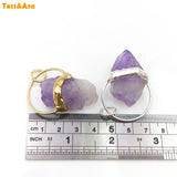 3pcs Natural Amethyst Raw Gemstone Pendant Healing Stone Necklace
