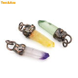 3pcs Natural Crystal Reiki Heal Pendant Necklace Jewelry Gift
