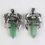 3pcs Green Aventurine Dragon Pendants Chakra Reiki Healing