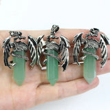 3pcs Green Aventurine Dragon Pendants Chakra Reiki Healing