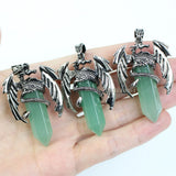3pcs Green Aventurine Dragon Pendants Chakra Reiki Healing