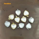 3pcs Natural Heart Shape Pendants Clear Shell Silver Jewelry