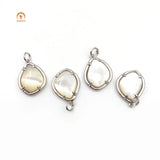 3pcs Natural Pear Shape Polished Shell Silver Plated Pendant