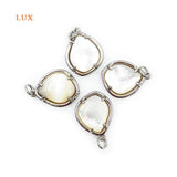 3pcs Natural Pear Shape Polished Shell Silver Plated Pendant