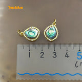 3pcs Natural Rainbow Abalone Sea Shell Pendants For Necklace