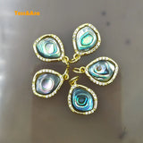 3pcs Natural Rainbow Abalone Sea Shell Pendants For Necklace