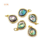 3pcs Abalone Shell Pendants Rainbow Colors Beach Jewelry