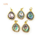 3pcs Abalone Shell Pendants Rainbow Colors Beach Jewelry