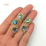 3pcs Abalone Shell Pendants Rainbow Colors Beach Jewelry