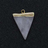 3pcs Natural Stone Pendant Quartz Crystal Agate Triangle DIY Necklace Earrings