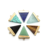 3pcs Natural Stone Pendant Quartz Crystal Agate Triangle DIY Necklace Earrings