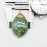 Green Aventurine Turquoise Pendant Life Tree Wrap Jewelry