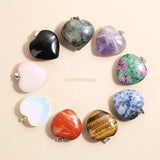 3pcs Heart Shaped Stone Necklace for DIY Jewelry Making