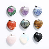 3pcs Heart Shaped Stone Necklace for DIY Jewelry Making