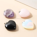 3pcs Heart Shaped Stone Necklace for DIY Jewelry Making