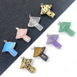 3pcs Tiger Eye Mushroom Stone Pendants DIY Necklace Accessory