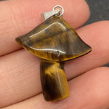 3pcs Tiger Eye Mushroom Stone Pendants DIY Necklace Accessory