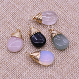 3pcs Green Aventurine Water Drop Pendants for Jewelry Making