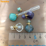 Natural Amethyst Perfume Pendant Necklace Healing Jewelry
