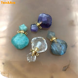 Natural Amethyst Perfume Pendant Necklace Healing Jewelry