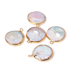 3pcs 17mm Freshwater Pearl Charm Pendants for Jewelry Making
