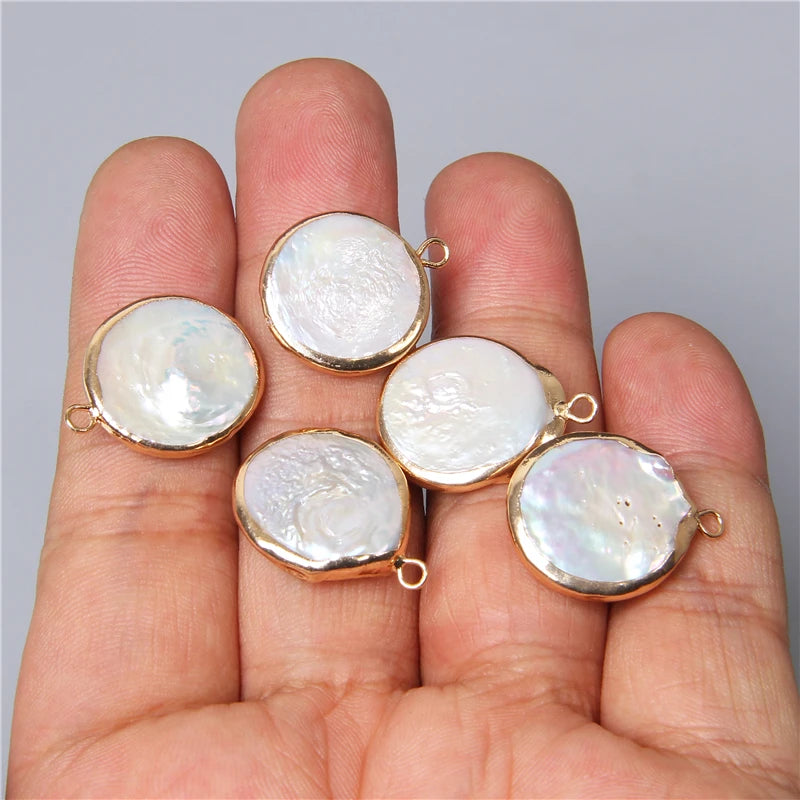 3pcs 17mm Freshwater Pearl Charm Pendants for Jewelry Making