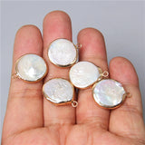 3pcs 17mm Freshwater Pearl Charm Pendants for Jewelry Making