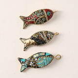 3pcs Nepal Fish Pendant Charms DIY Earrings Necklace Jewelry Accessories