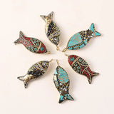 3pcs Nepal Fish Pendant Charms DIY Earrings Necklace Jewelry Accessories